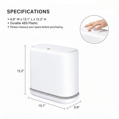 MUEE Dog Proof Trash Can, 3 Gallon Slim Bathroom Trash Can - Image 5