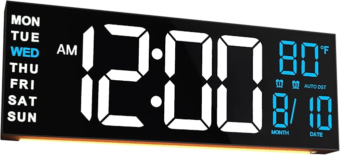 JALL 16" Large Digital Wall Mount Clock, Count Down Timer, Big LED, RGB Color by JALL