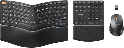 ProtoArc Ergonomic Keyboard Mouse, EKM04 2.4GHz USB Wireless Ergo Keyboard by ProtoArc