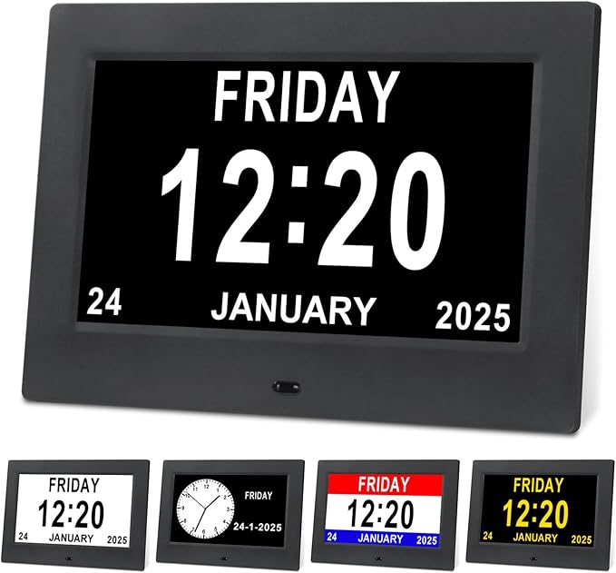 Irednolw Black Clock with Day and Date by Irednolwwillgiveyouthebest