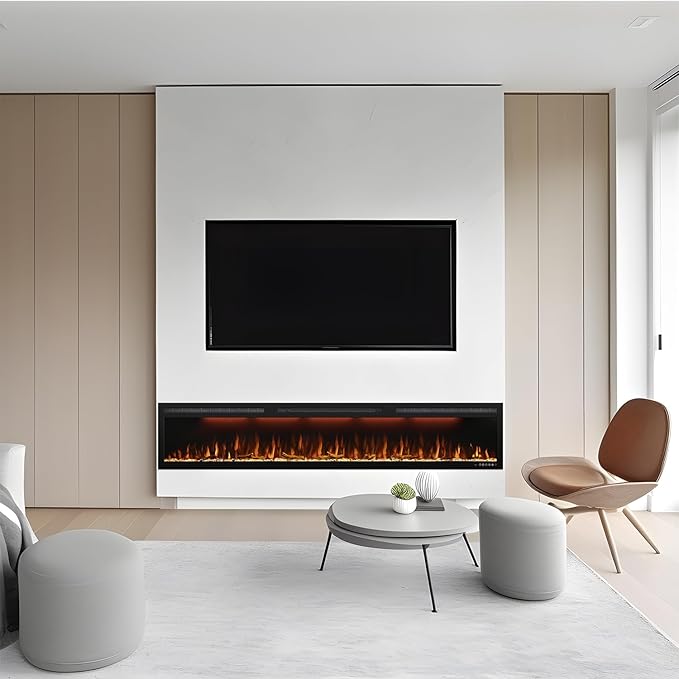Electric Fireplace Recessed 88 inches, Insert and Wall Mounted Slim Fireplace - Image 4