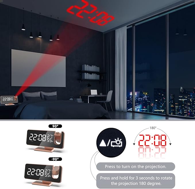 Mightree Projection Alarm Clock - Image 5