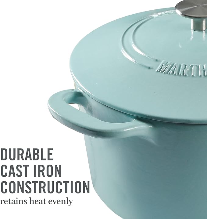 MARTHA STEWART Gatwick 7-Quart Enamel Cast Iron Dutch Oven – Martha Blue – - Image 7