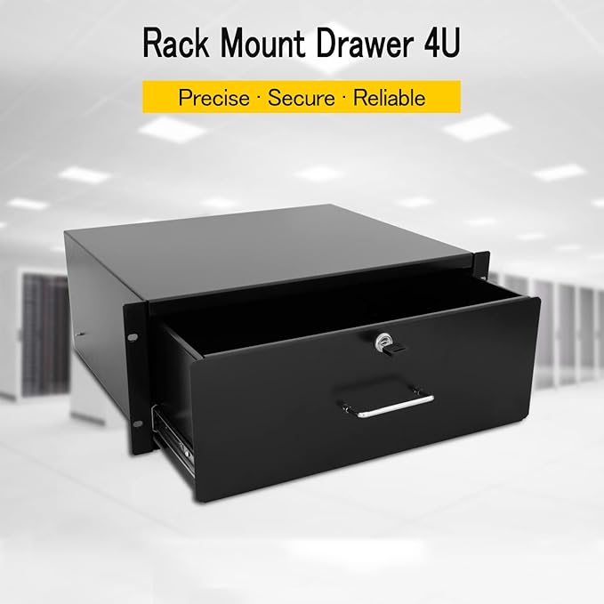 RAISING ELECTRONICS Drawer Server Cabinet Case 19 Inch Locking Rack Mount DJ - Image 2