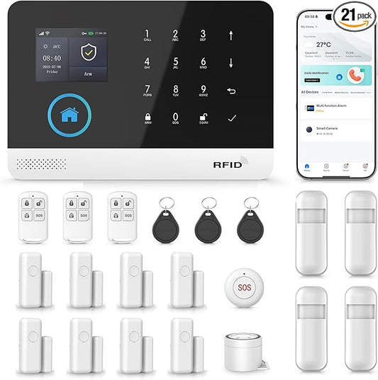 Alarm System for Home Security, 21-Pcs Wireless Security System by PGST
