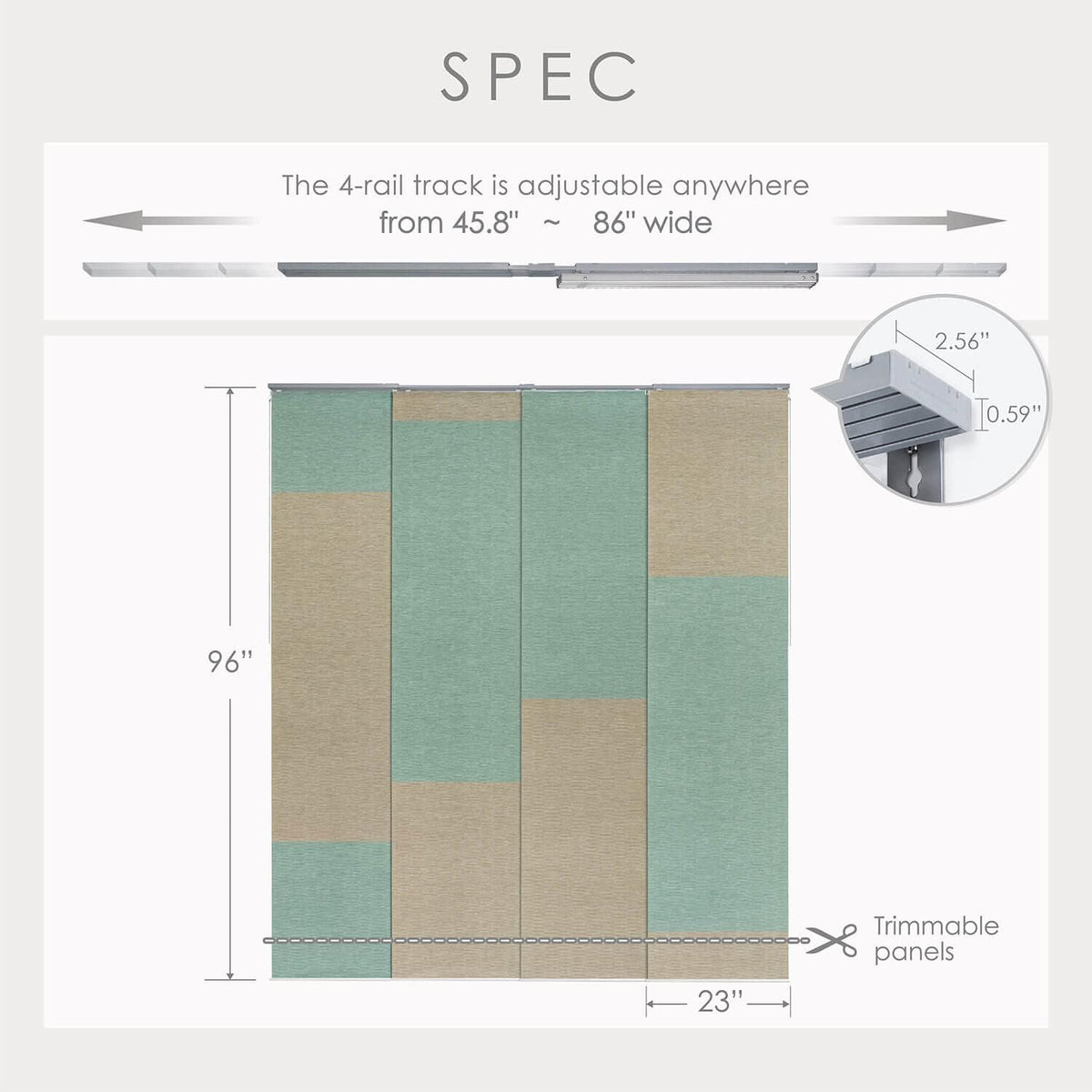 GoDear Design Vertical Blinds Woven Windows 45.8"-86" x 96", A...