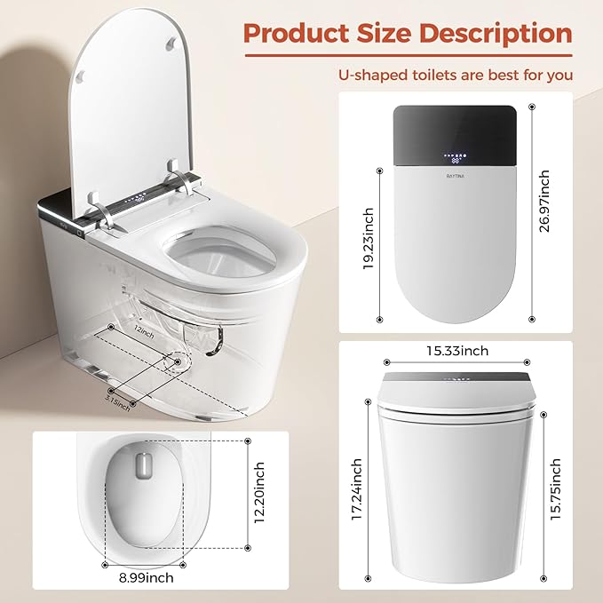 BAYTINA Smart Toilet, One Piece Toilet - Image 7