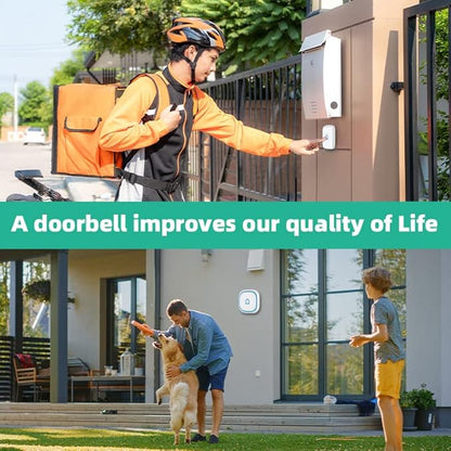 Wireless Doorbell for Home Classroom IP66 Waterproof Door Bell Ringer Wireless - Image 5
