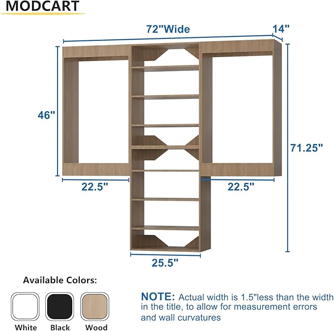 Closet Organizer, Walk-In Closet Wood Tower System, Wall-Mounted Bedroom - Image 2