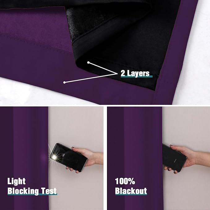 ChrisDowa 100% Blackout Curtains 102 inch Long - Image 4