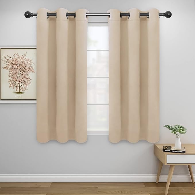 Easy-Going Blackout Curtains for Bedroom, Solid Thermal Insulated Grommet and by Easy-Going