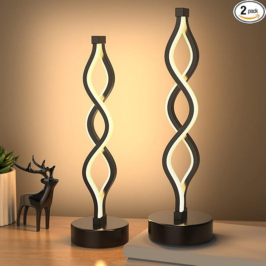 NUÜR Bedside Lamps Set of 2, Dimmable LED Nightstand Lamp, Small Nightstand Lamp by NU%C3%9CRLightning