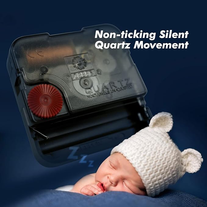 SCOAGE Modern Wall Clock with Temperature Green Forest Large Display - Image 8