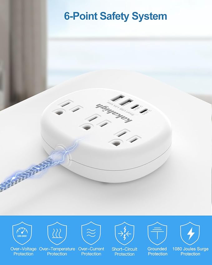 Small Extension Cord with USB C - 5 FT Short Extension Cord - Image 7