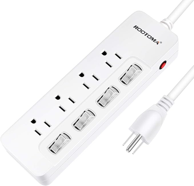 Appliance Extension Cord with Individual Switches on Off - 6 FT by ROOTOMA