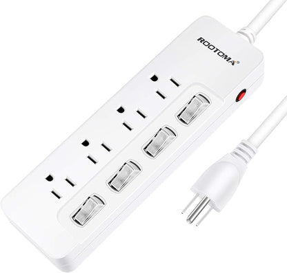 Appliance Extension Cord with Individual Switches on Off - 6 FT by ROOTOMA