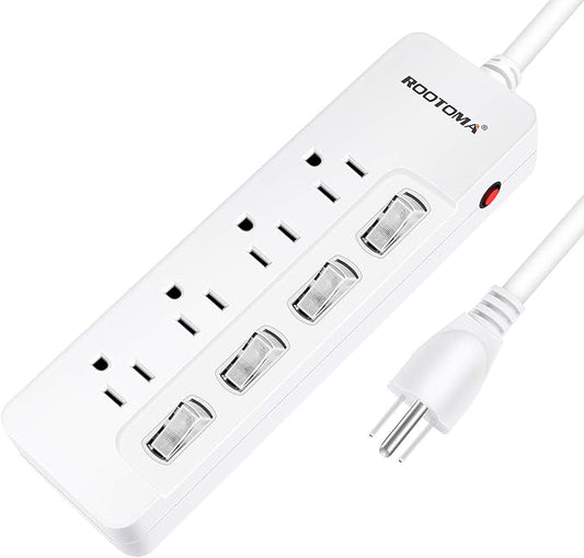 Appliance Extension Cord with Individual Switches on Off - 6 FT by ROOTOMA