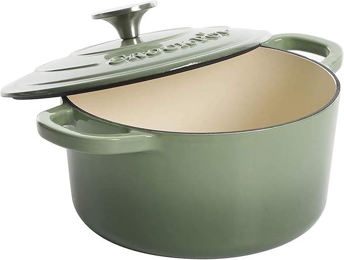 Crock-Pot Artisan Round Enameled Cast Iron Dutch Oven, Gradient Red - Image 4