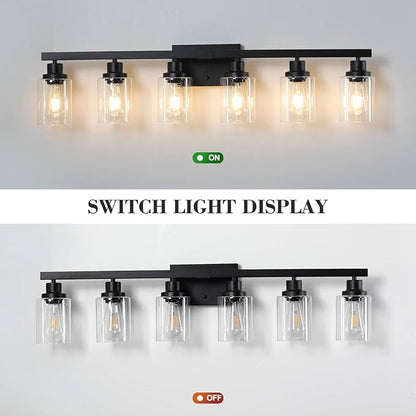 DIKAIDA 6-Light Black Vanity Lights 38'' Modern Bathroom Vanity Lighting - Image 6