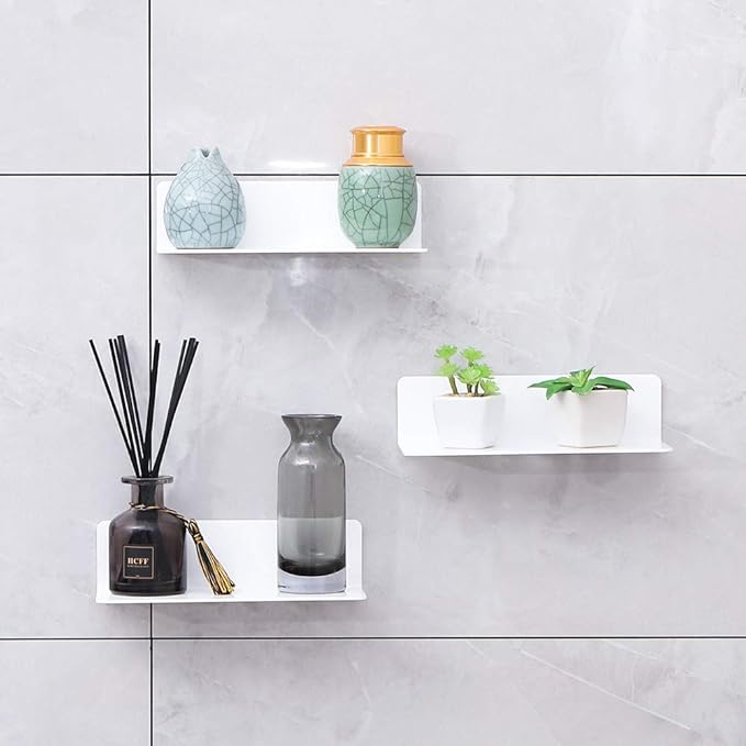 IEEK 9 Inch Acrylic Floating Shelves Set of 4, Small Wall Display Shelf - Image 2
