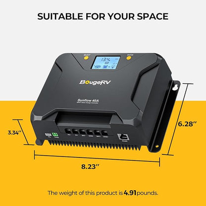 BougeRV MPPT Solar Charge Controller 40A, w/ Low-Temp Cut-Off, APP Control - Image 9