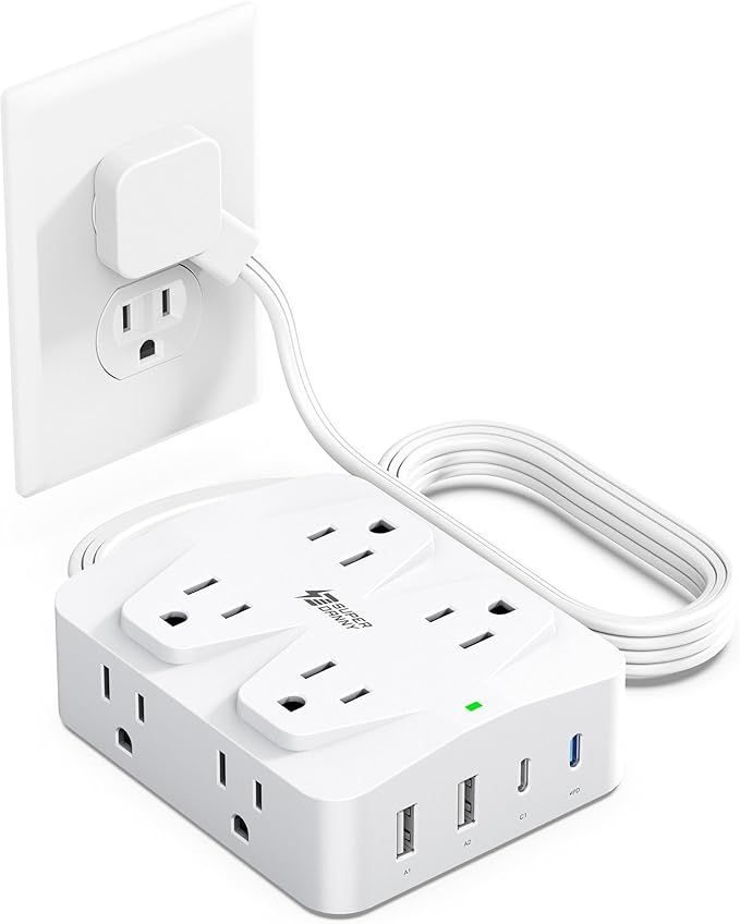 35W Fast Charging SUPERDANNY 4-Outlet 4-USB Power Strip by SUPERDANNY
