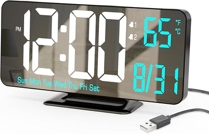 KOSUMOSU Digital Alarm Clock 6.7in Black Clock by KOSUMOSUTECHNOLOGY