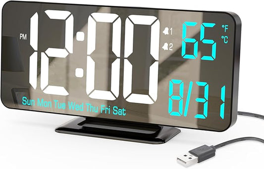 KOSUMOSU Digital Alarm Clock 6.7in Black Clock by KOSUMOSUTECHNOLOGY