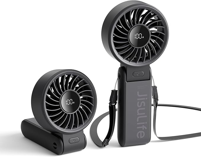 JISULIFE Handheld Fan Life7 – Ultimate Flexibility: High-Power Motor, LED by LivechillStaycool