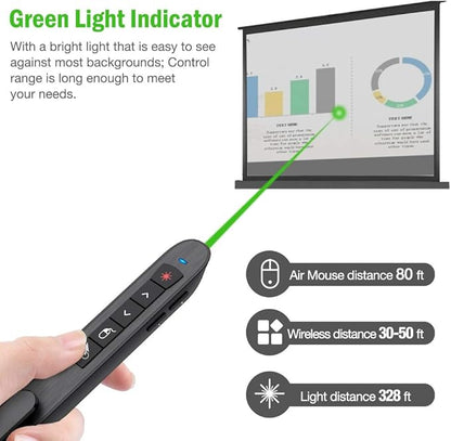 Air Mouse Green Presentation Remote Control USB Rechargeable Presentation - Image 4
