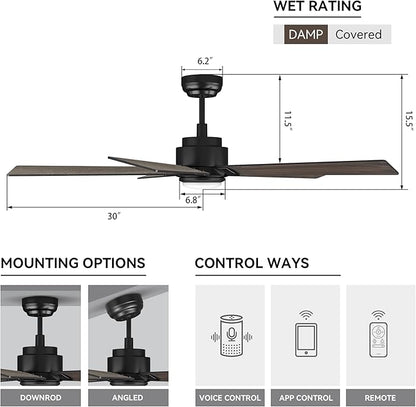 SMAAIR Smart Ceiling Fans with Lights and Remote, 60 Inch Low Profile Ceiling - Image 7