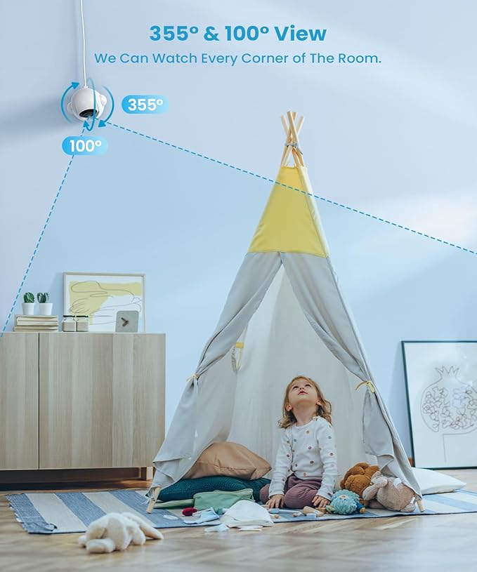 ieGeek 5.5’’ Split-Screen Baby Monitor, 2.5K UHD Baby Monitor - Image 8