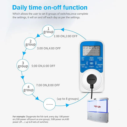 Timer Outlet, Programmable 110V/220V Pump Timer Switch, Minimum Setting by - Image 4