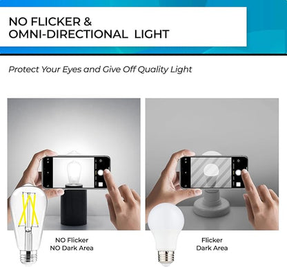 Hizashi Vintage LED Light Bulb Dimmable, 6W Equivalent 60W, 5000k Daylight - Image 3