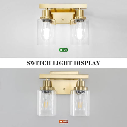 DIKAIDA 2-Light Brushed Gold Vanity Lights - Image 5
