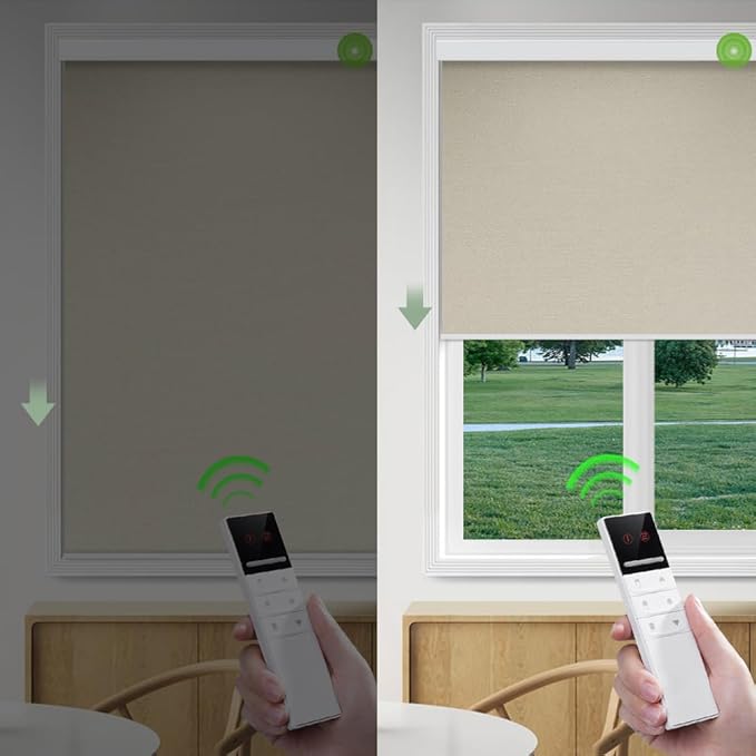 ZSHINE Motorized Blackout Window Blinds Customize Width Remote Control - Image 3