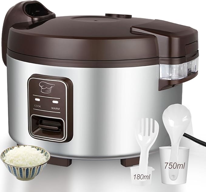 13.8 QT Large Commercial rice cooker 65 cups cooked 32 cups uncooked rice by CAZACHEF