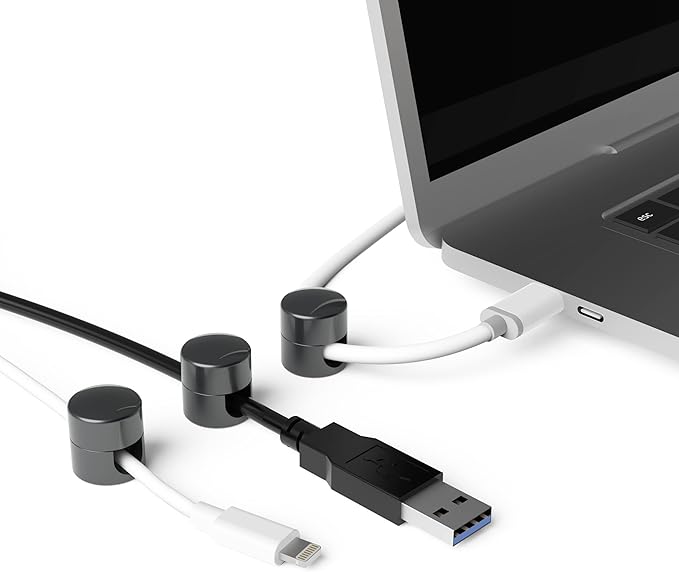 ICONIT Cable Anchors for Desk Organization Gun Metal | Premium Aluminum Cord - Image 3