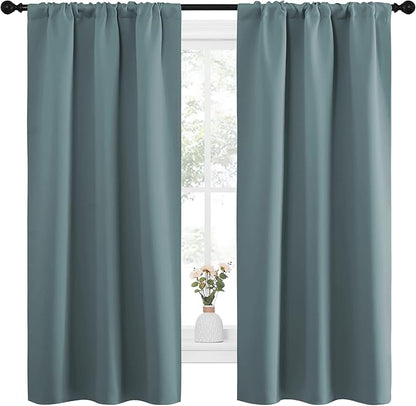 NICETOWN Greyish Blue Blackout Curtains Panels - Image 2