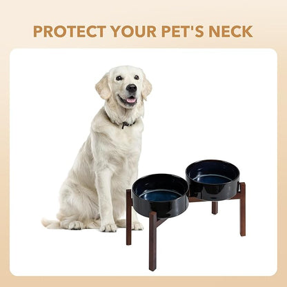 Ceramic 8.2inch Raised Double Dog Bowls Set - Image 6