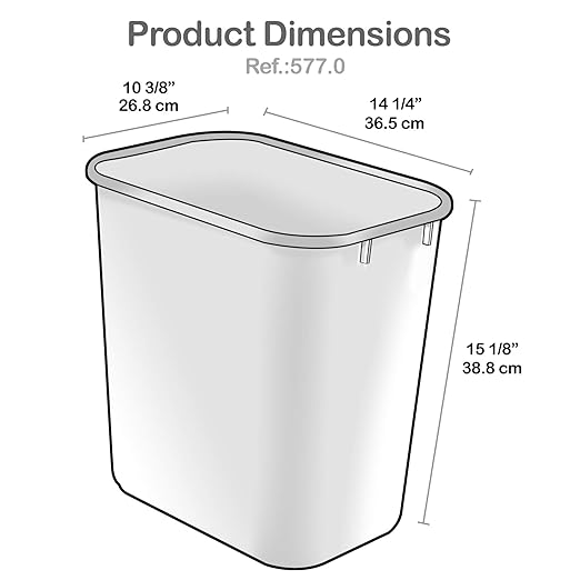 Acrimet Wastebasket, Deskside Bin, 6.75 Gallon/ 27 Quart/ 24 Liter - Image 9