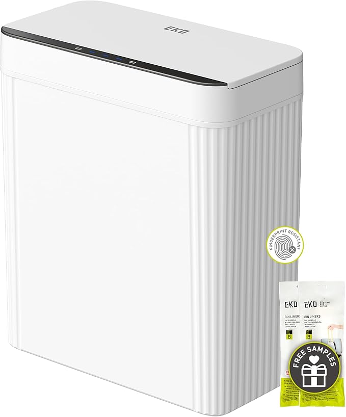 EKO Brio 10L/2.6 Gallon Motion Sensor Trash Can, Automatic Touchless Bathroom by EKO
