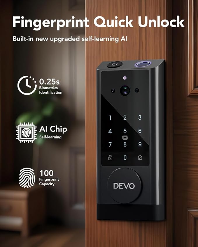 Devo G1 Video Smart Lock with Camera&Doorbell, 6-in-1 Keyless Entry Door Lock - Image 3