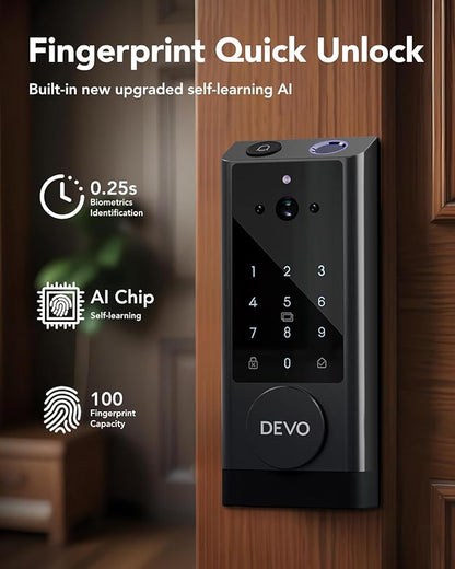 Devo G1 Video Smart Lock with Camera&Doorbell, 6-in-1 Keyless Entry Door Lock - Image 3