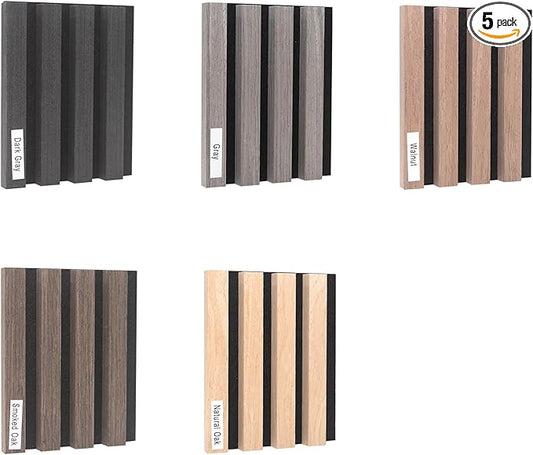 NeatiEase Wood Wall Panels Color Samples Pack, Acoustic Slat Wall Panels by NeatiEase