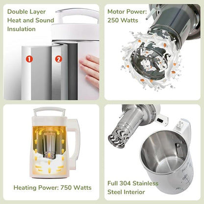 MioMat 8in1 Plant Based Milk Maker | Make 40oz of Natural Almond Milk, Soy Milk - Image 9