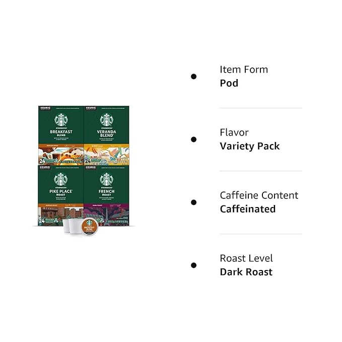Starbucks K-Cup Coffee Pods, Starbucks Blonde, Medium and Dark Roast Hot or - Image 8