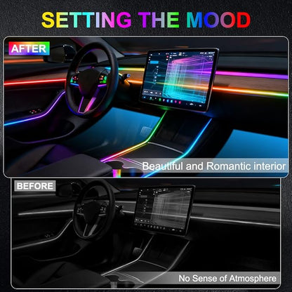 Acrylic Interior Car Ambient Lighting, Interior RGB LED Strip Kit - Image 4