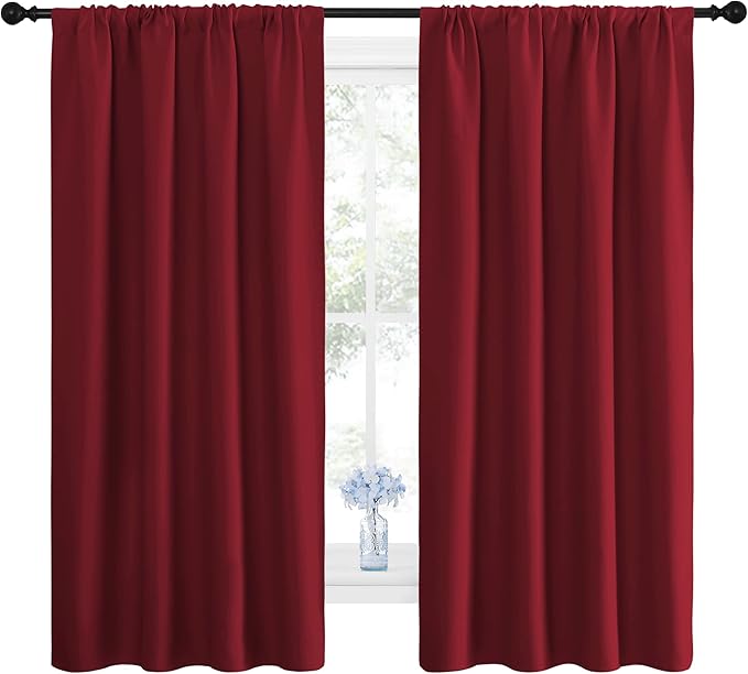NICETOWN Christmas Burgundy Blackout Curtains and Drapes by NICETOWN