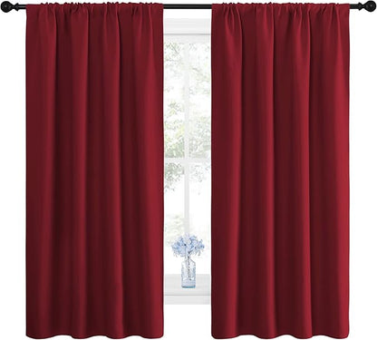 NICETOWN Christmas Burgundy Blackout Curtains and Drapes by NICETOWN